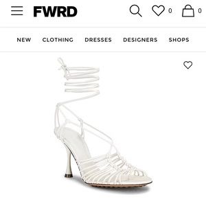 White Bottega Veneta Strappy Heels size 37.5 (Dot Lace Up Sandals)